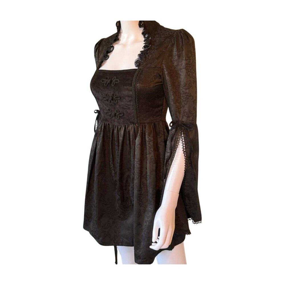 Killstar Velvet Gothic Halter Corset Skater Dress - Picture 6 of 12